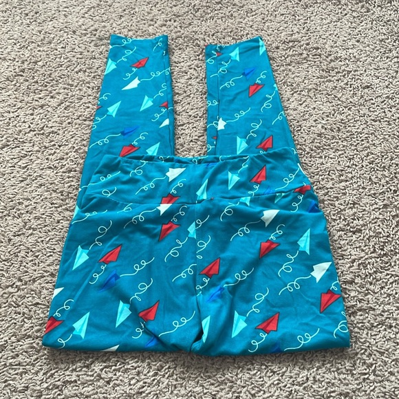 LuLaRoe Paper Airplane Leggings - Picture 2 of 4